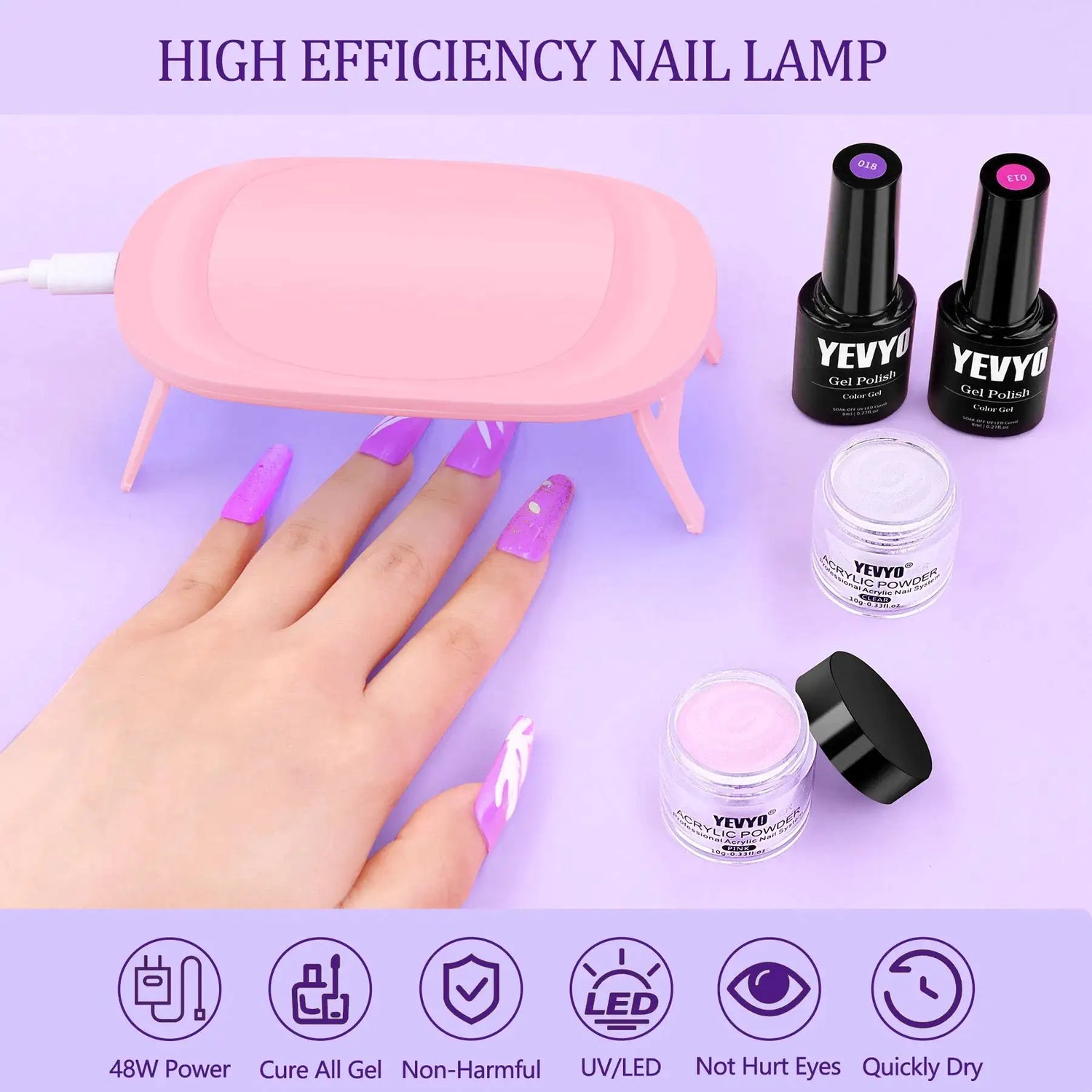 Complete Acrylic Nail Kit with UV Light