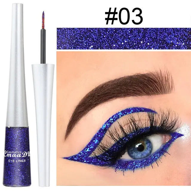 16 Colors Waterproof Glitter Eyeliner – Sparkling Makeup