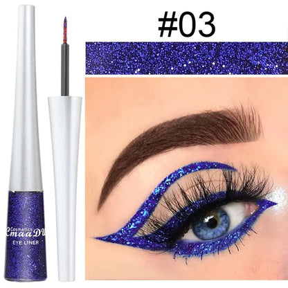 16 Colors Waterproof Glitter Eyeliner – Sparkling Makeup
