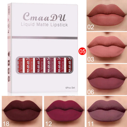 6 Pack Matte Lip Gloss Set - Complete Collection