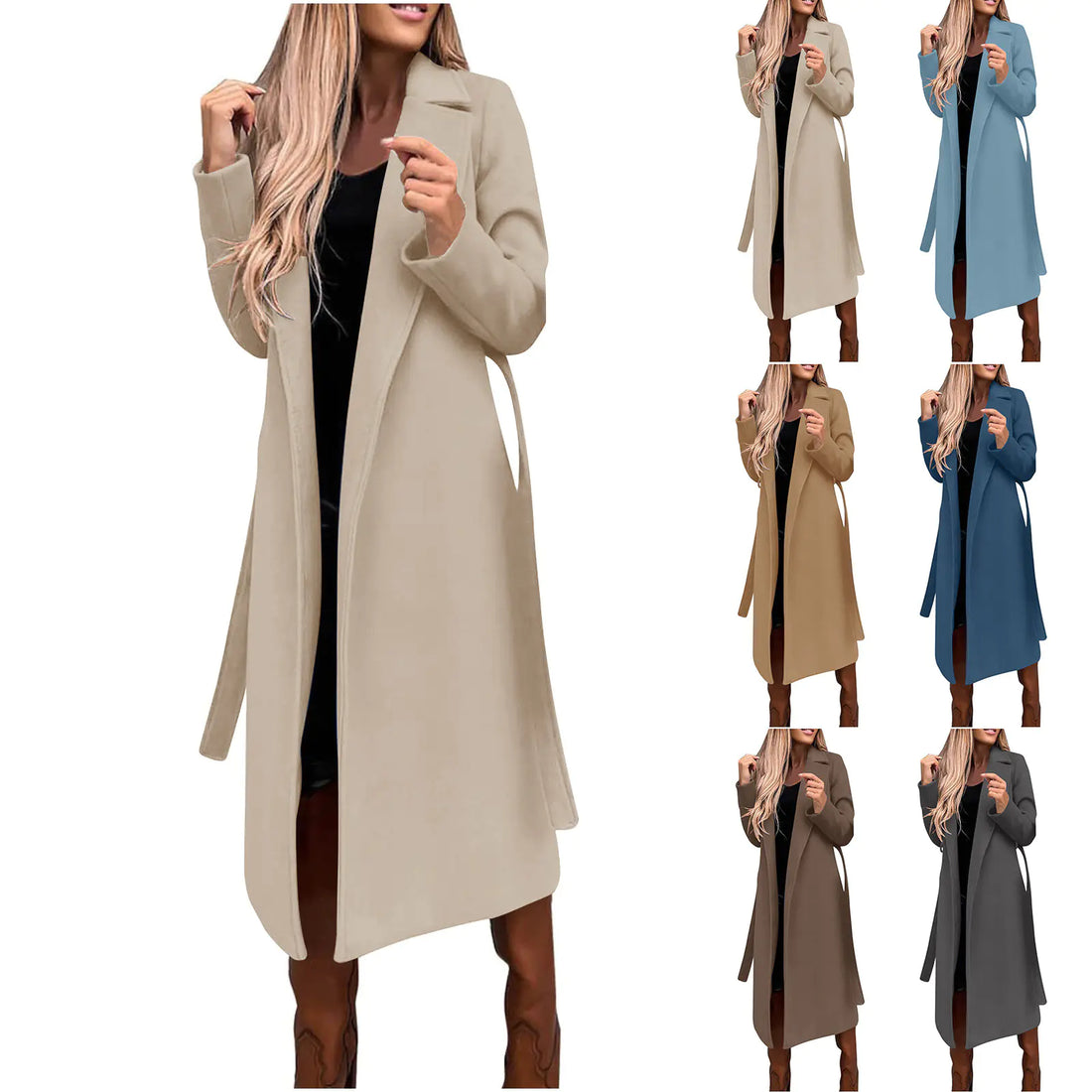 Elegant Women’s Long Solid Color Winter Coat