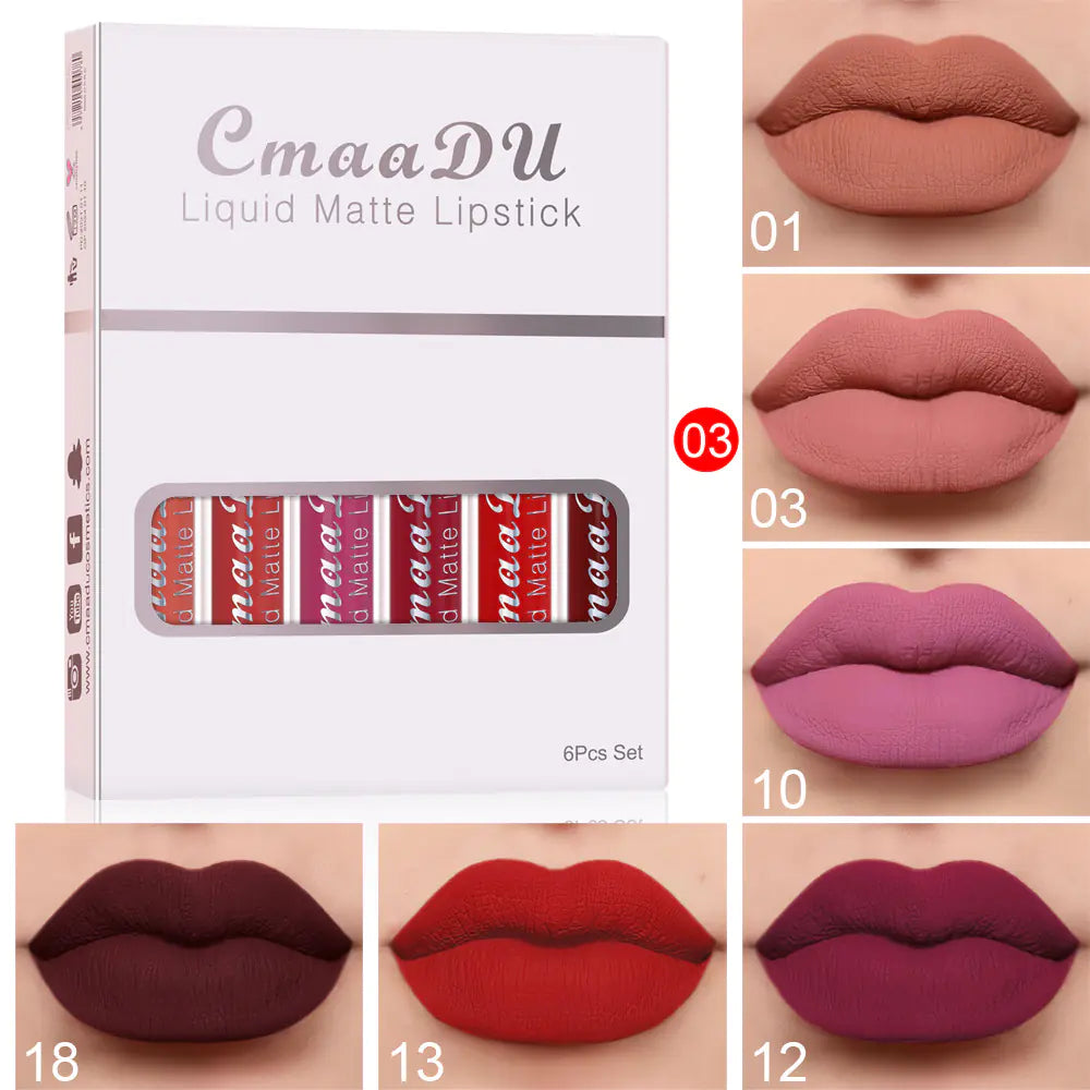 6 Pack Matte Lip Gloss Set - Complete Collection
