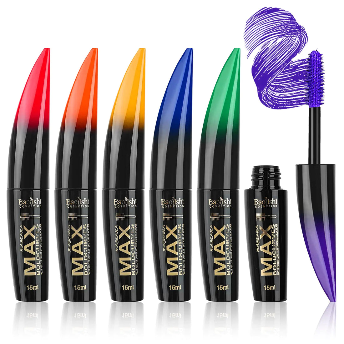 6 Colors Waterproof Colored Mascara Set