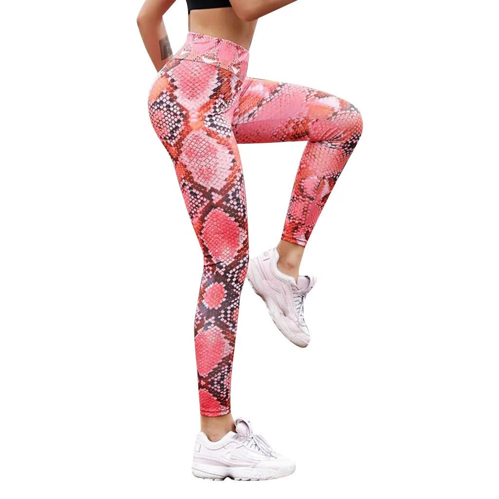Snake Print Curve-Highlighting Leggings