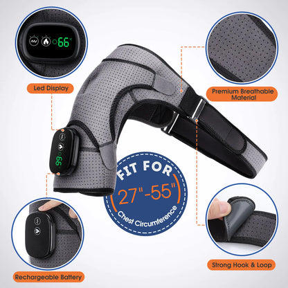 Electric Heating Shoulder Massager with Vibration Support