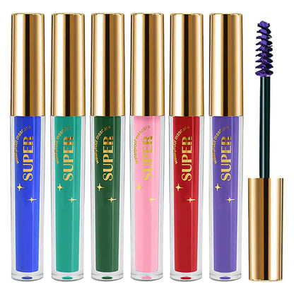 6‑Color Glitter Waterproof Mascara Set