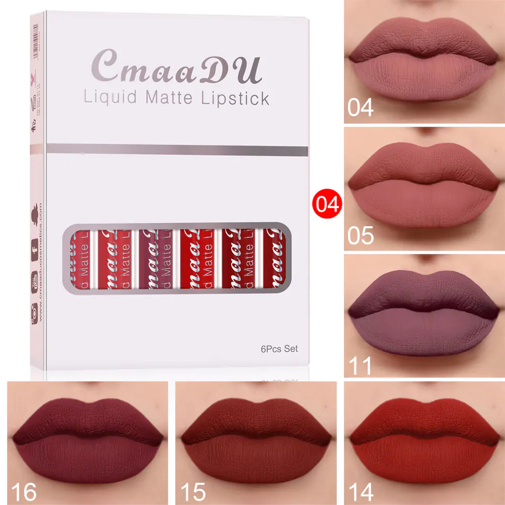 6 Pack Matte Lip Gloss Set - Complete Collection