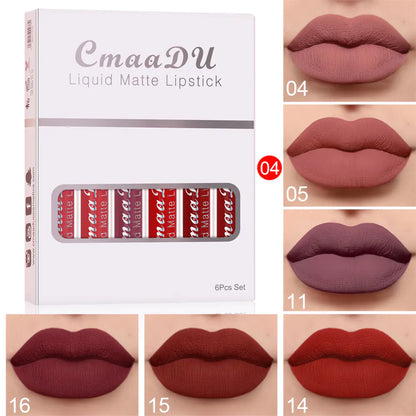 6 Pack Matte Lip Gloss Set - Complete Collection