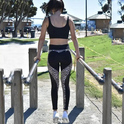 Leopard Print Mesh Leggings