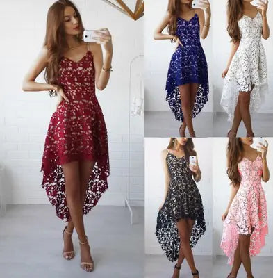 Lace High-Low Maxi Dress – Elegant &amp; Romantic