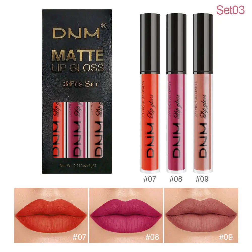 Lip Gloss 3 Piece Set - Matte Metallic Collection