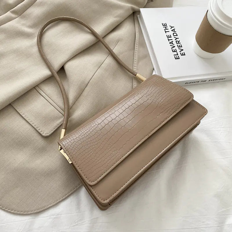 Luxury Croco Style Handbag - Premium Leather Look
