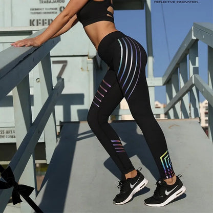 Glow-In-The-Dark Streamer Print Activewear Leggings