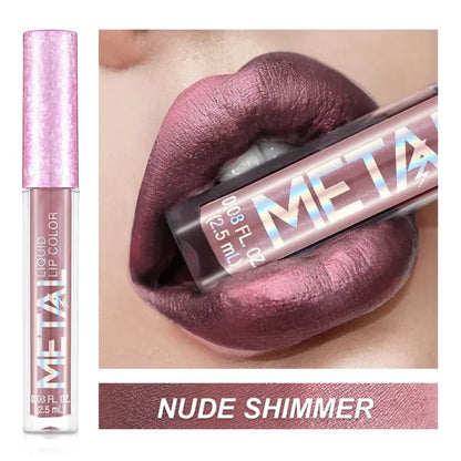 Metallic Liquid Lipstick Lip Gloss - Shimmery Finish