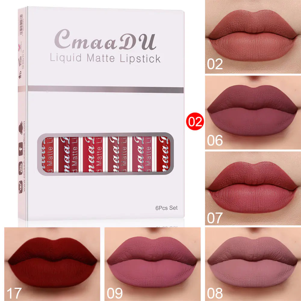 6 Pack Matte Lip Gloss Set - Complete Collection