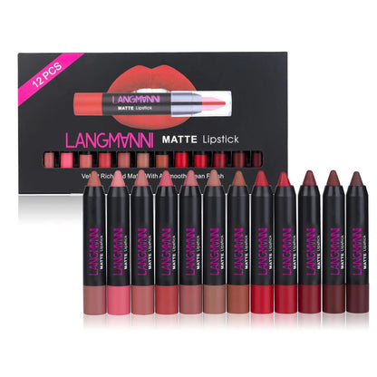 12-Piece Long Lasting Matte Lipstick Kit