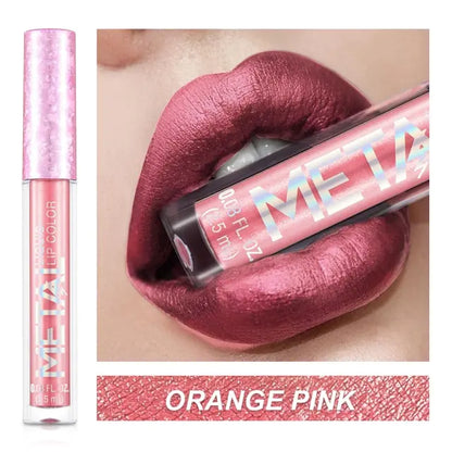 Metallic Liquid Lipstick Lip Gloss - Shimmery Finish