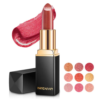 9 Colors Waterproof Glitter Lipstick - Long-Lasting