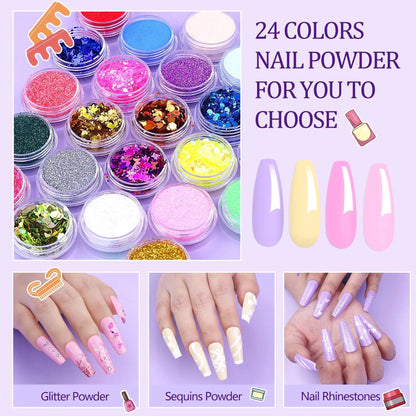 Complete Acrylic Nail Kit with UV Light