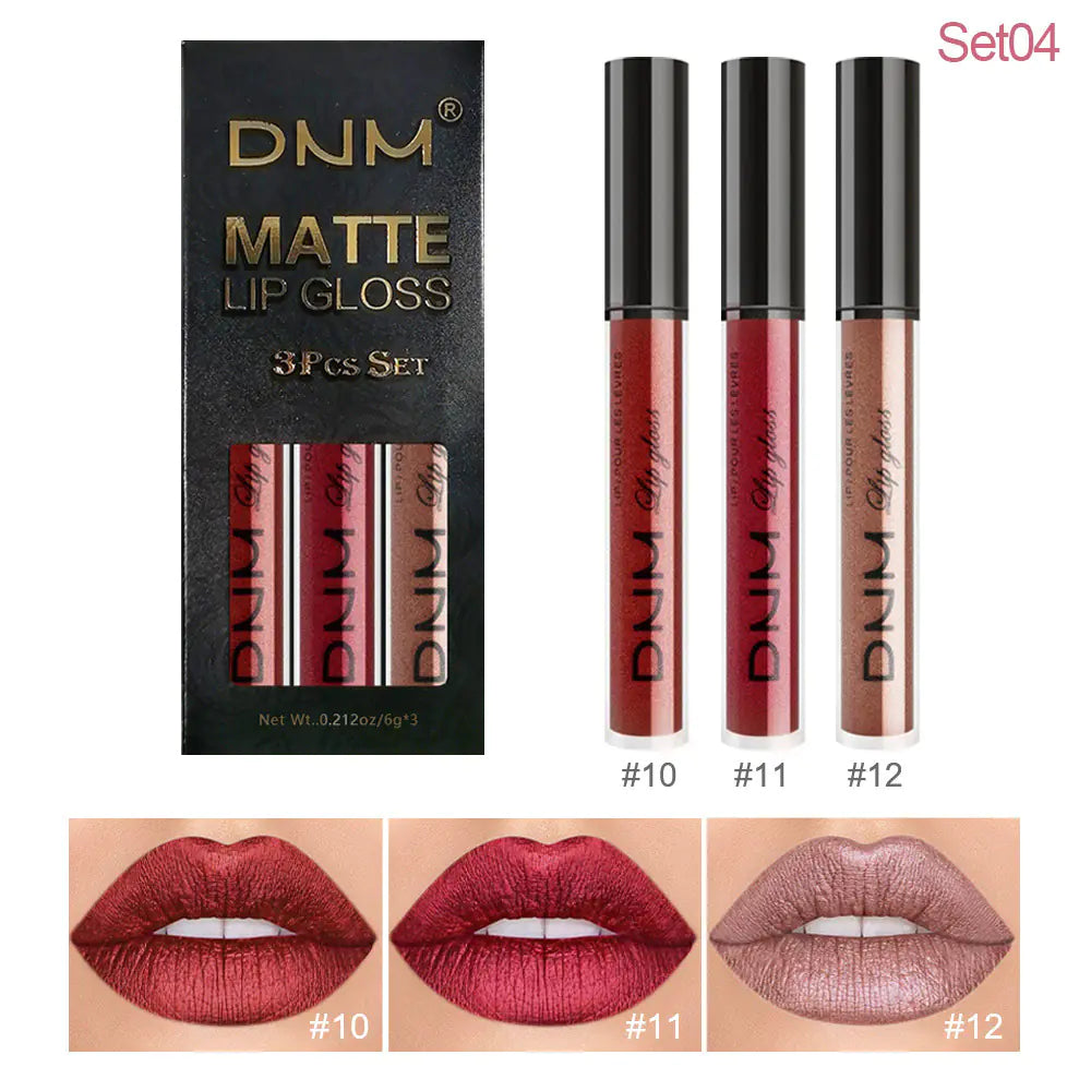 Lip Gloss 3 Piece Set - Matte Metallic Collection