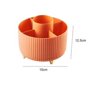 360° Rotating Makeup Brush Organizer – Sleek & Space-Saving