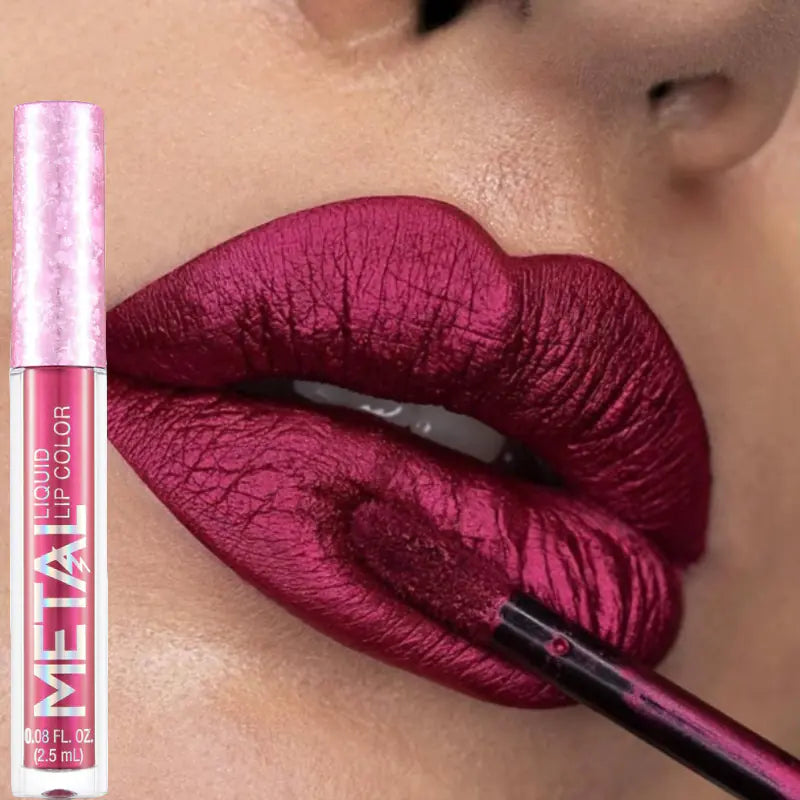 Metallic Liquid Lipstick Lip Gloss - Shimmery Finish