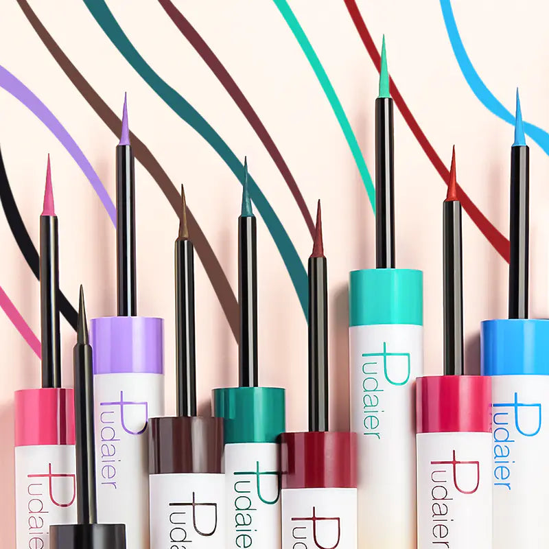 12 Colors Glitter Waterproof Eyeliner Set