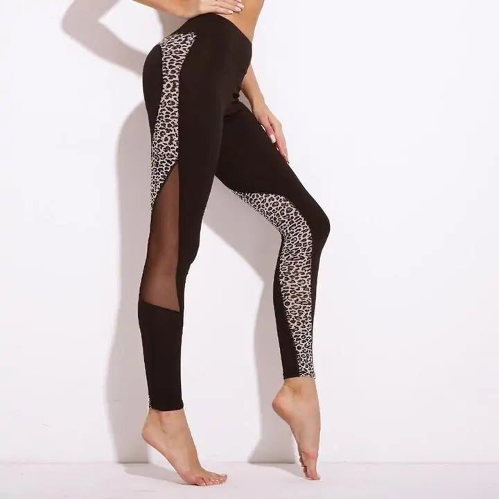 Leopard Print Mesh Leggings