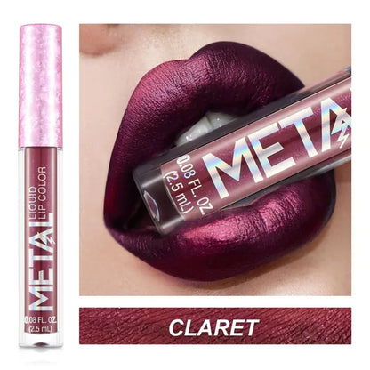 Metallic Liquid Lipstick Lip Gloss - Shimmery Finish